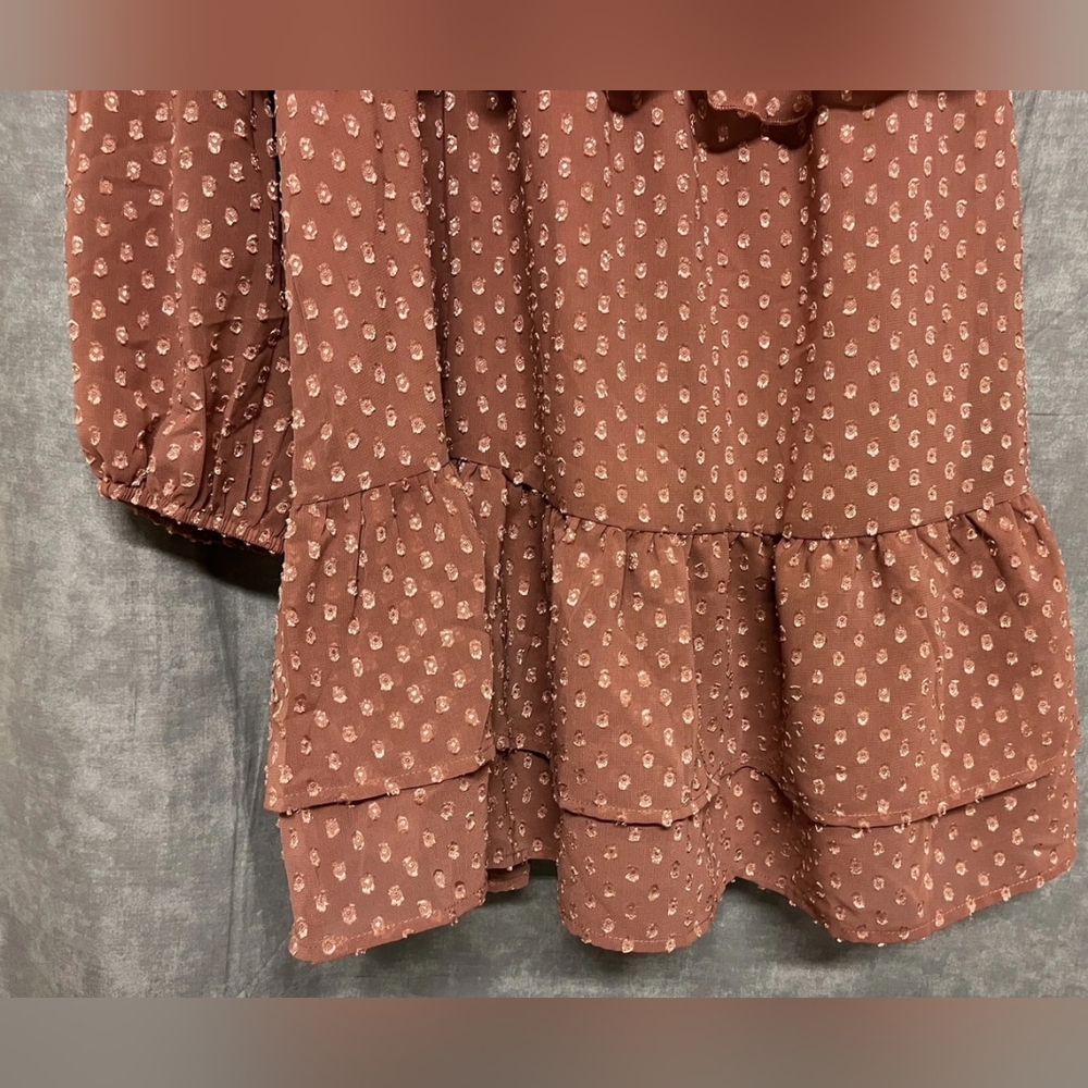 NEW Altar'd State Elegant One-Shoulder Brown Dress - Picture 6 of 8
